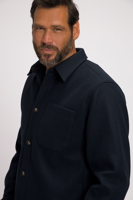 Overshirt, Kentkragen, Brusttasche, bis 8 XL