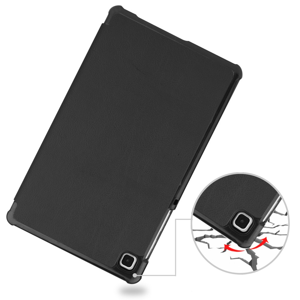 Samsung Galaxy Tab A7 Lite Leder Tasche Smart Cover Schutzhülle - Schwarz