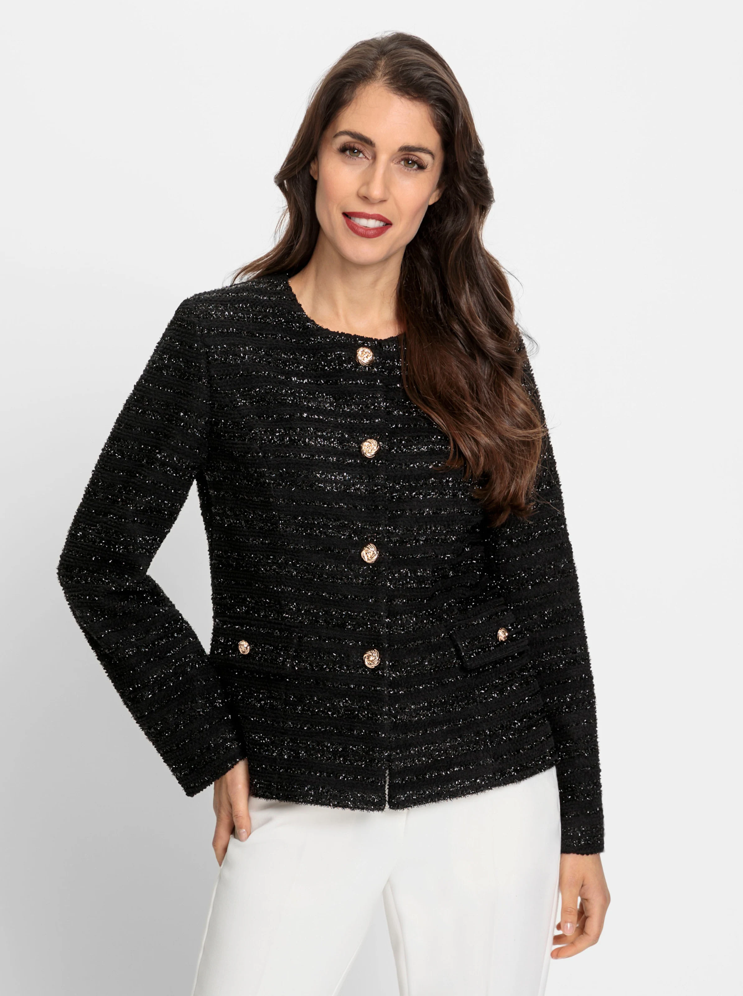 heine Jersey-Blazer in schwarz