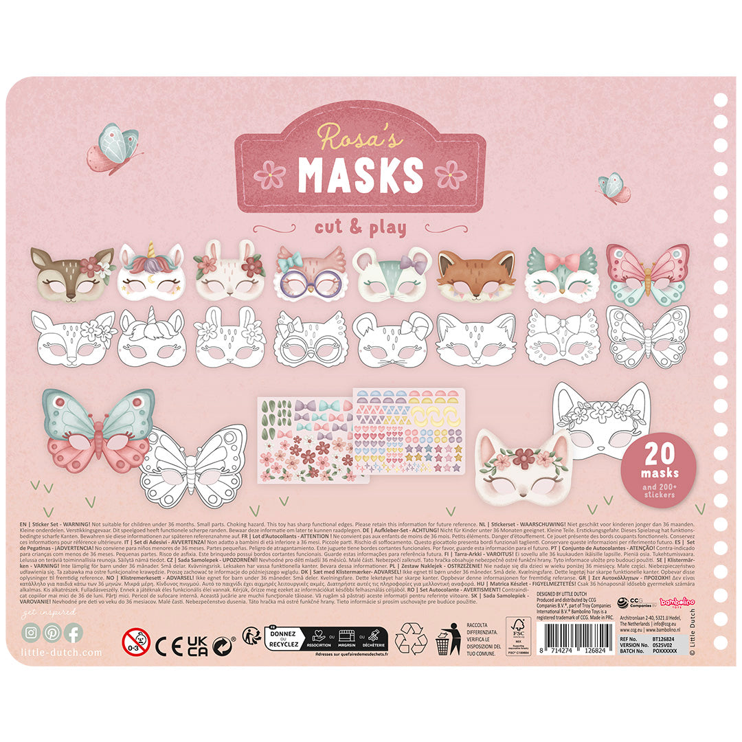 little dutch knutselboek rosa's masks