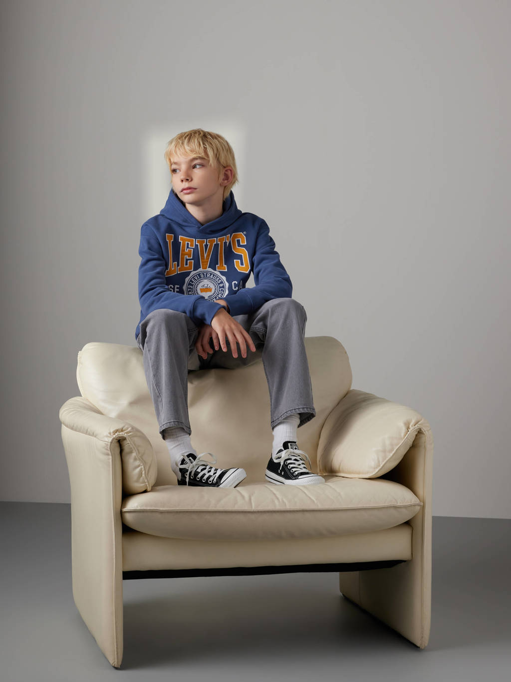 Levi's hoodie SPORTY met logo middenblauw