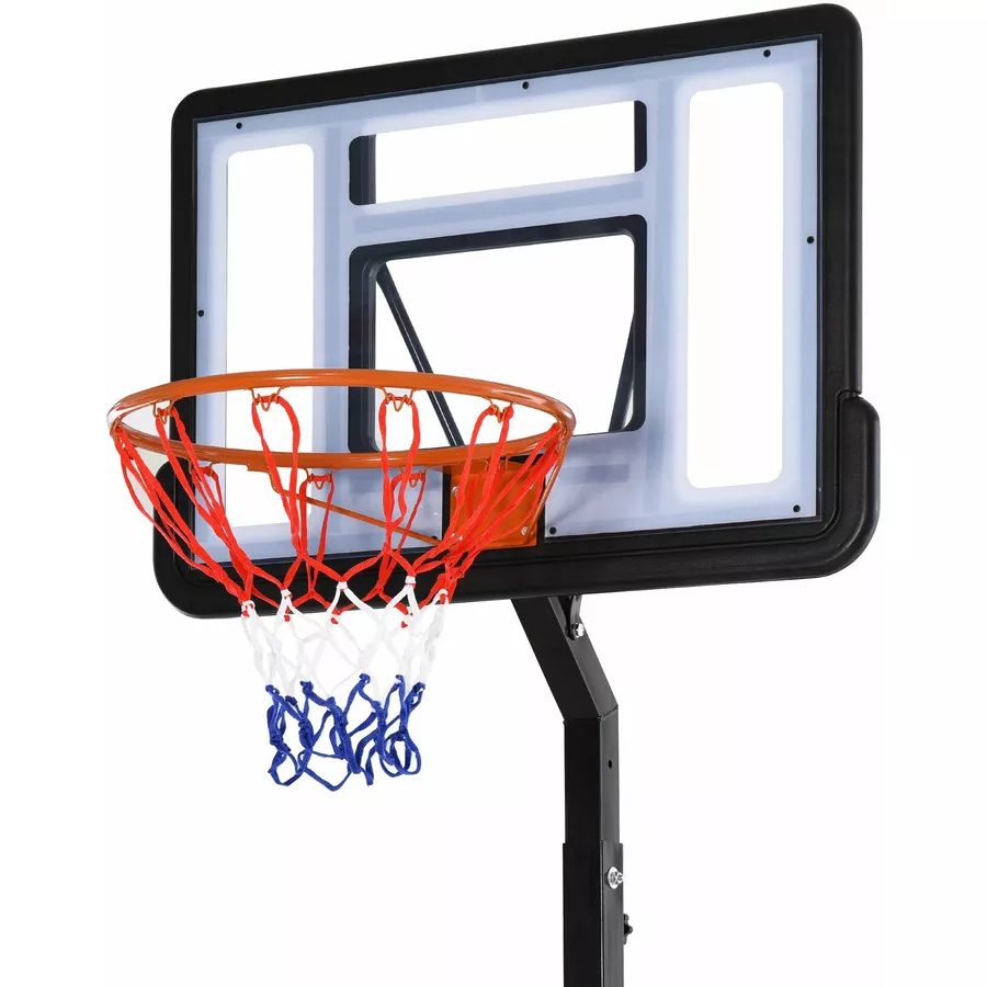 HOMCOM Basketballkorb mit 2 Rädern schwarz