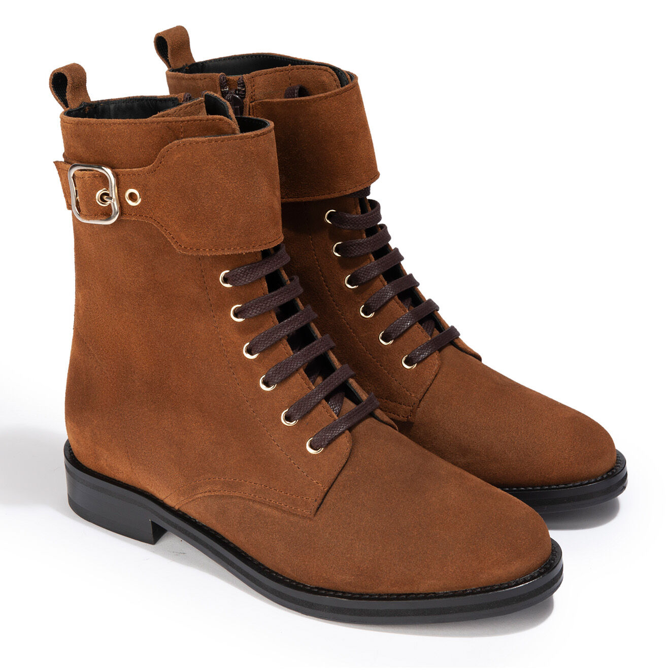 Anaki Boots en Velours de Cuir London tabbac