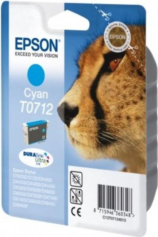 Epson Cheetah T0712 inktcartridge 1 stuk(s) Origineel Cyaan