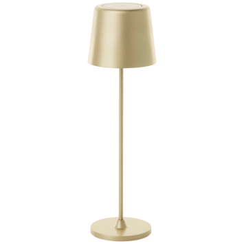 Tafellamp Kaami draagbaar LED 2W voor buiten met USB oplaadbare accu, matgoud