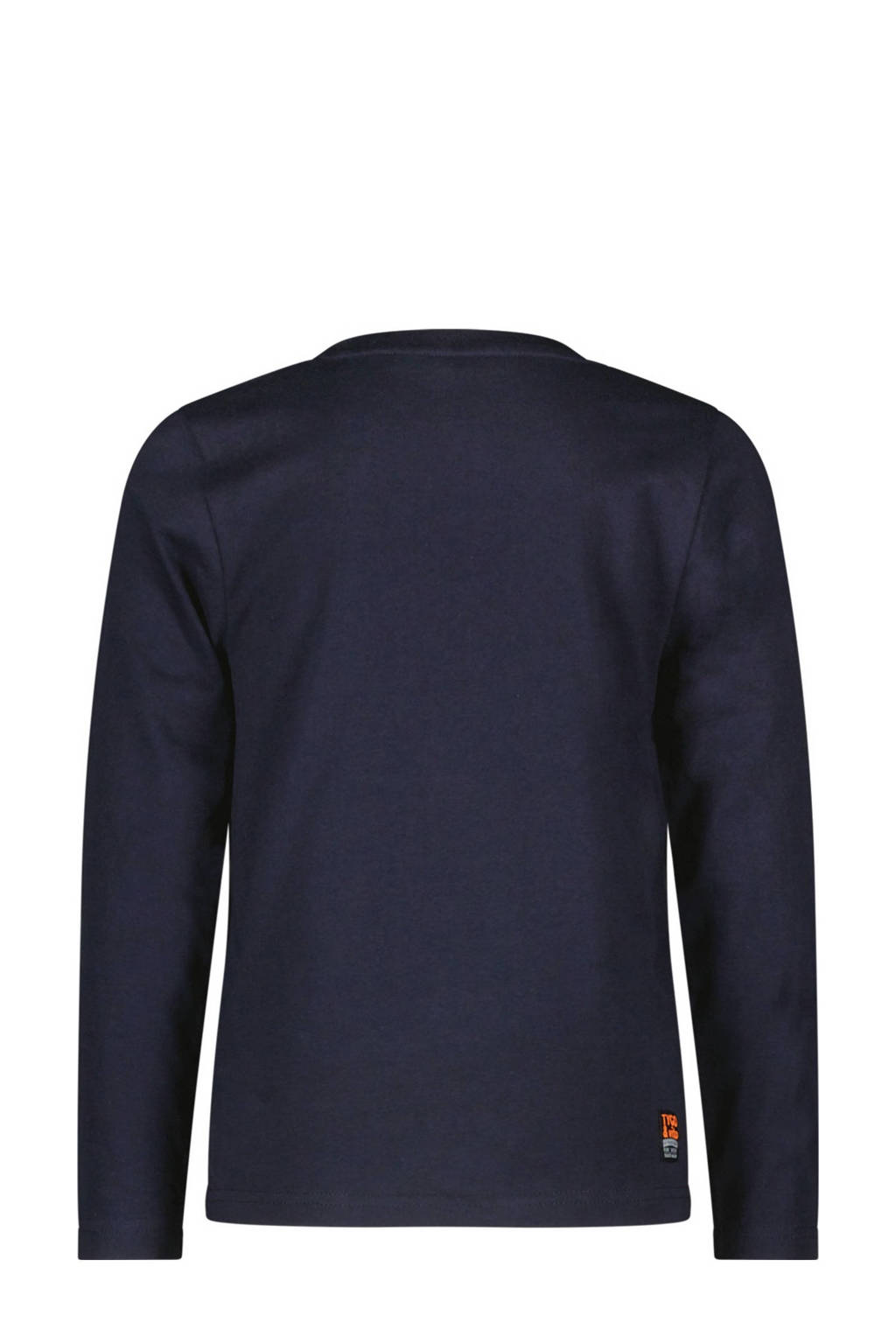 TYGO & vito longsleeve Mason met contrastbies donkerblauw