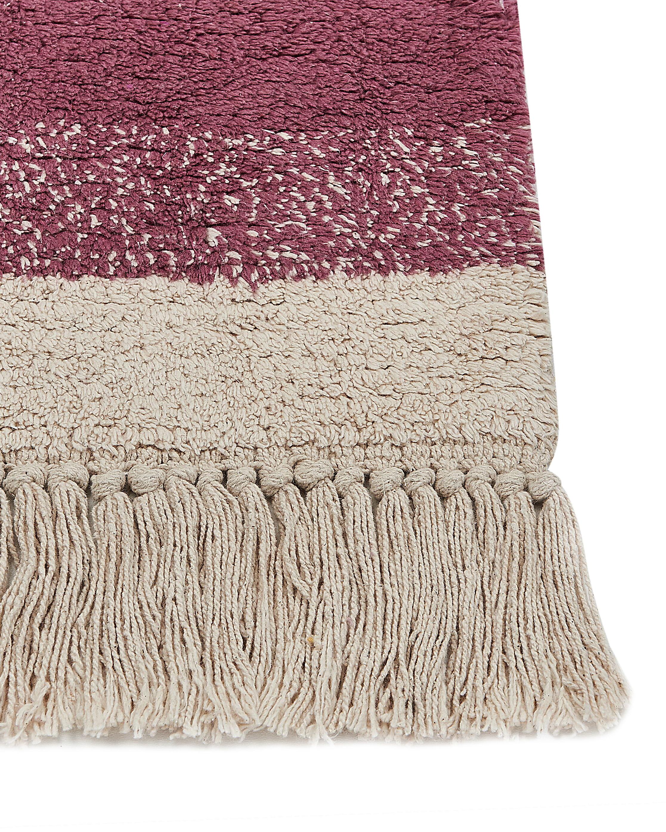 Vloerkleed AFSAR Lichtbeige 160 x 230 cm Katoen