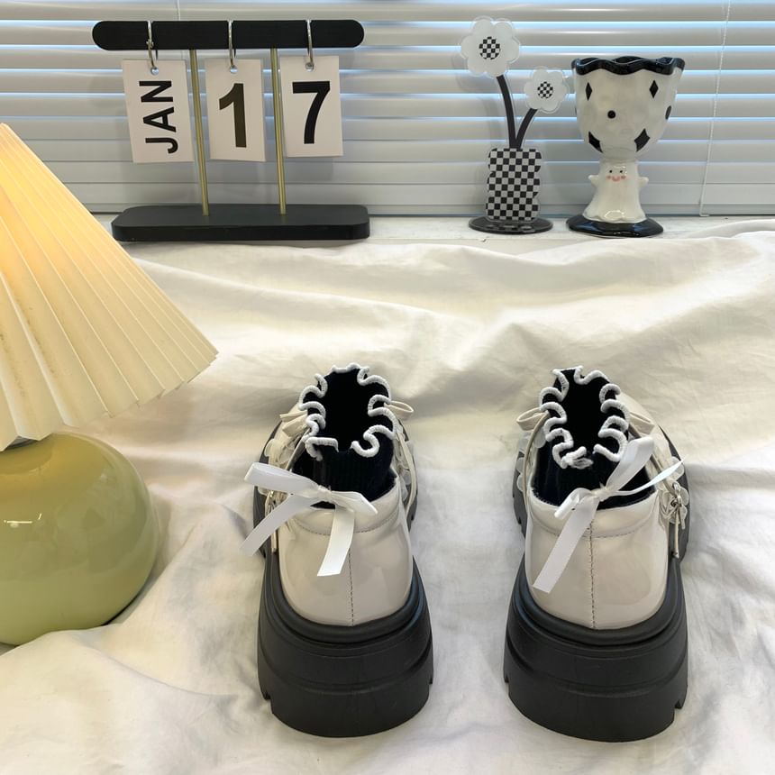 DURAC - Mary Jane-schoenen met imitatieleren plateauzool