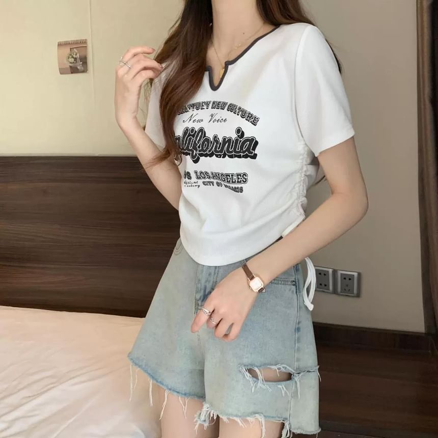 Leoom - T-shirt met korte mouwen en gekerfde letters