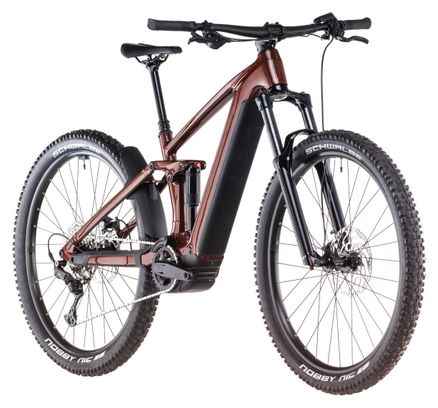 VTT Électrique Tout-Suspendu Cube Stereo Hybrid One44 Pro 800 Shimano Cues 11V 800 Wh 27.5'' Rouge Bourbon 2025