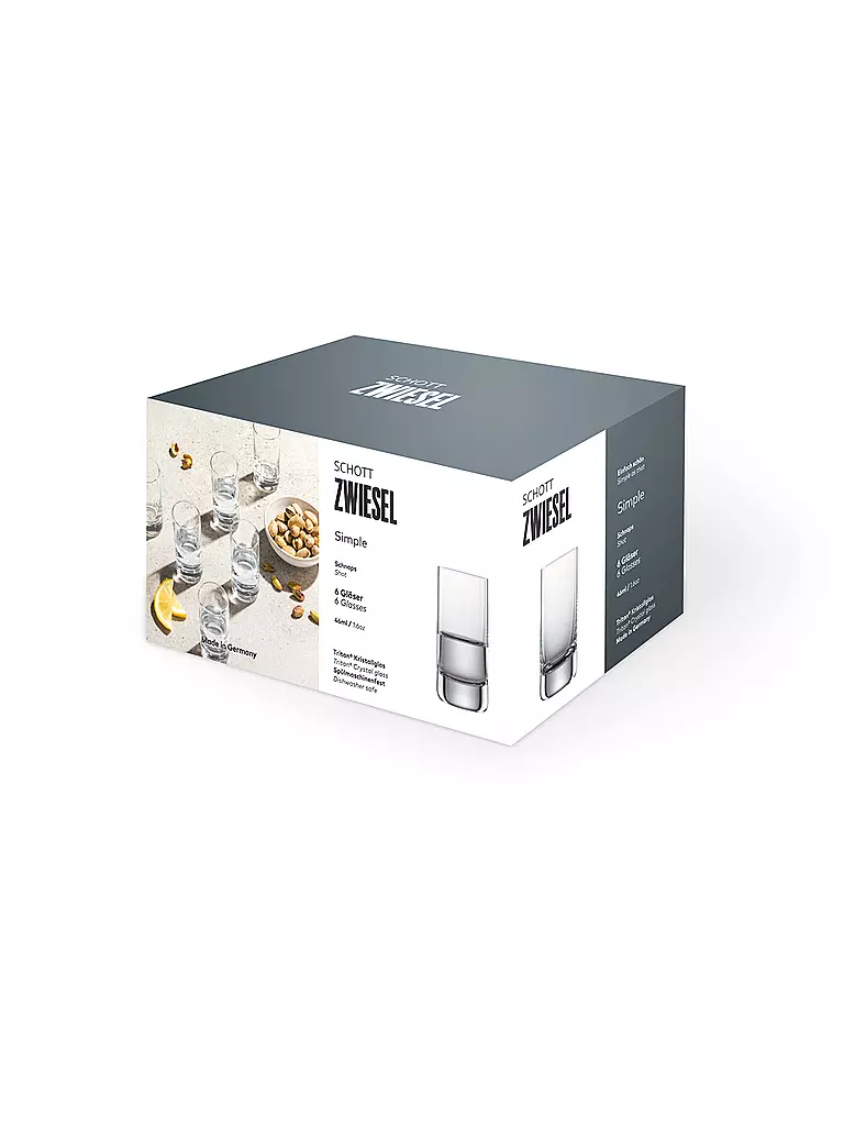ZWIESEL GLAS Schnapsglas 6er Set SIMPLE 46ml transparent
