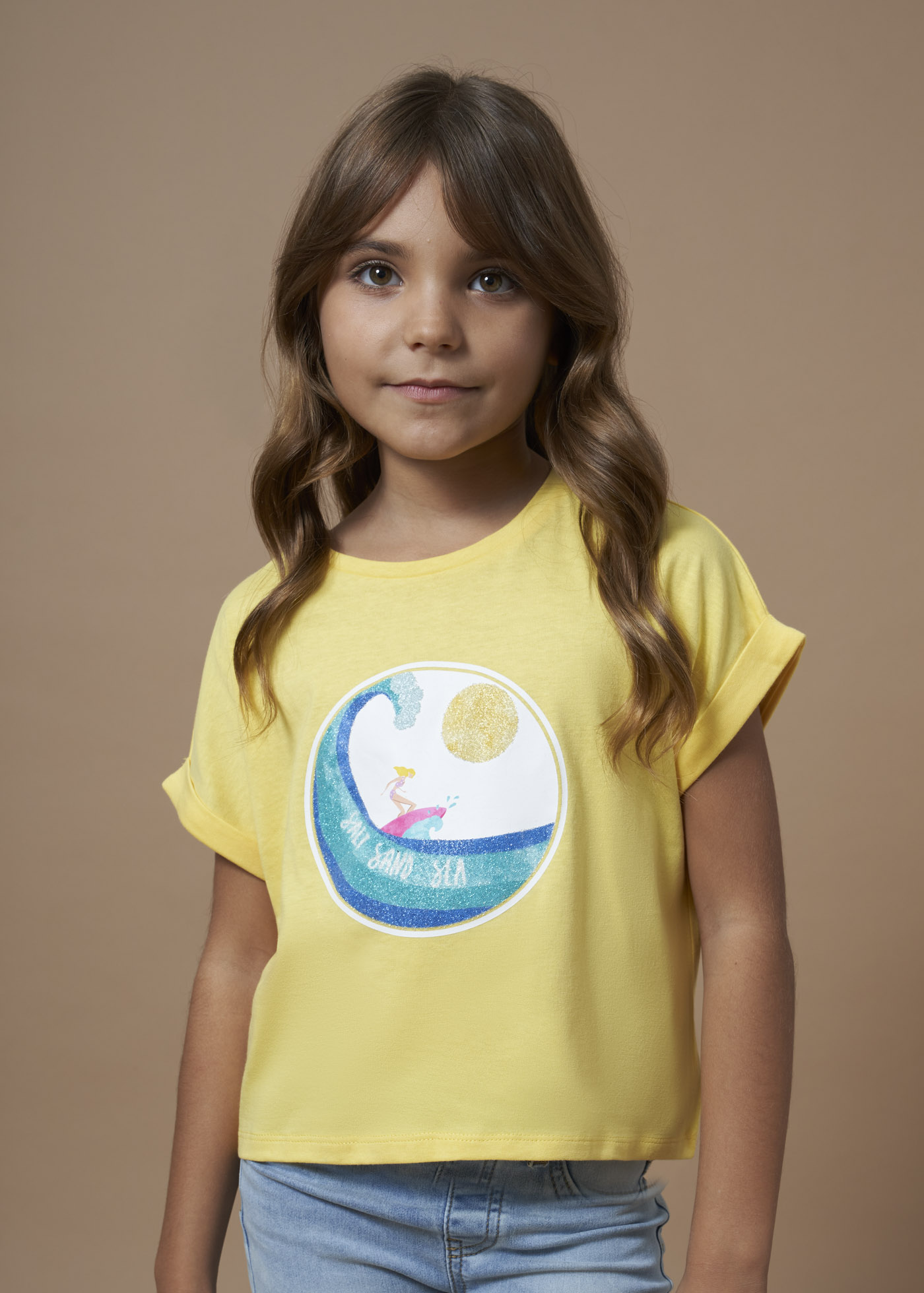 Camiseta estampada Better Cotton para meninas, branca
