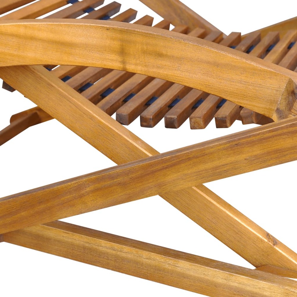 Transat chaise longue bain de soleil lit de jardin terrasse meuble d'extérieur avec repose-pied bois d'acacia solide 02_00125