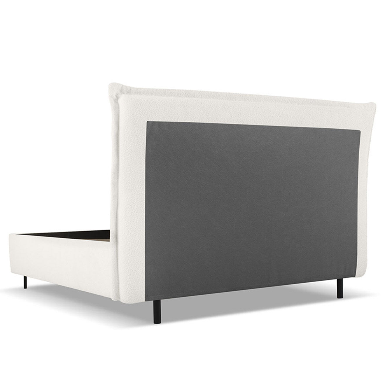 Milo Casa Lit Coffre avec tête de Lit Bouclette Armie ivoire - 160x200 cm