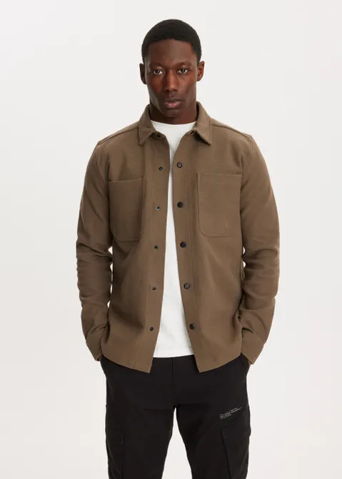 Overshirt met zakken khaki (KHAKI)