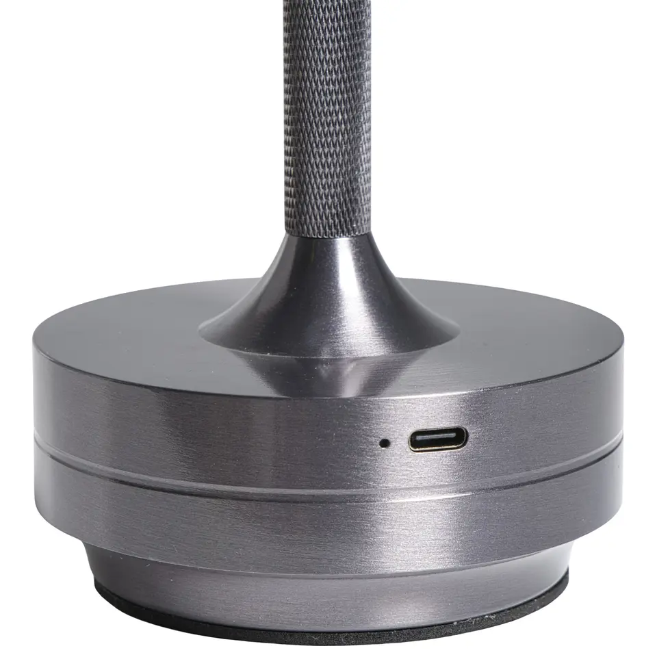 Tafellamp Lux gunmetal USB LED - 27,5x13x13 cm