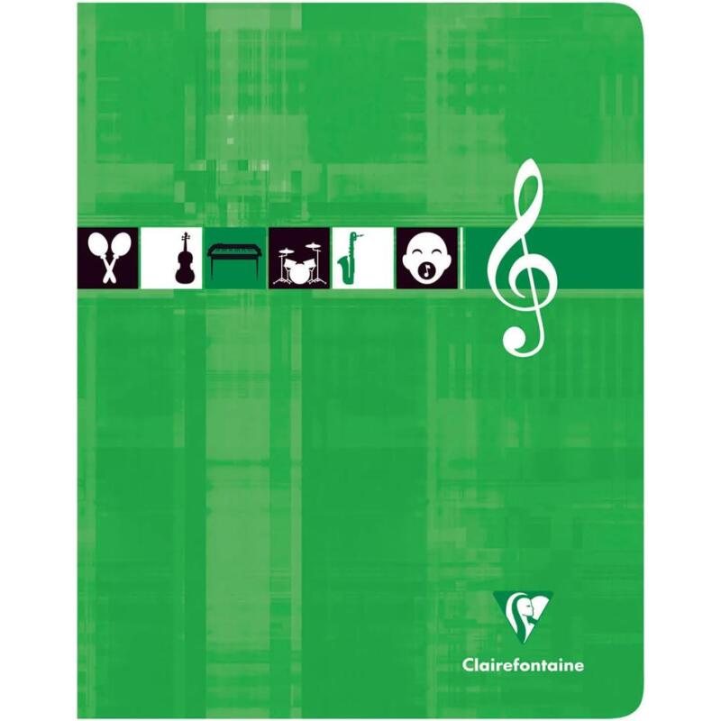 Cahier Musique & Chant piqué 17x22 cm 56 pages petits carreaux - Assortis