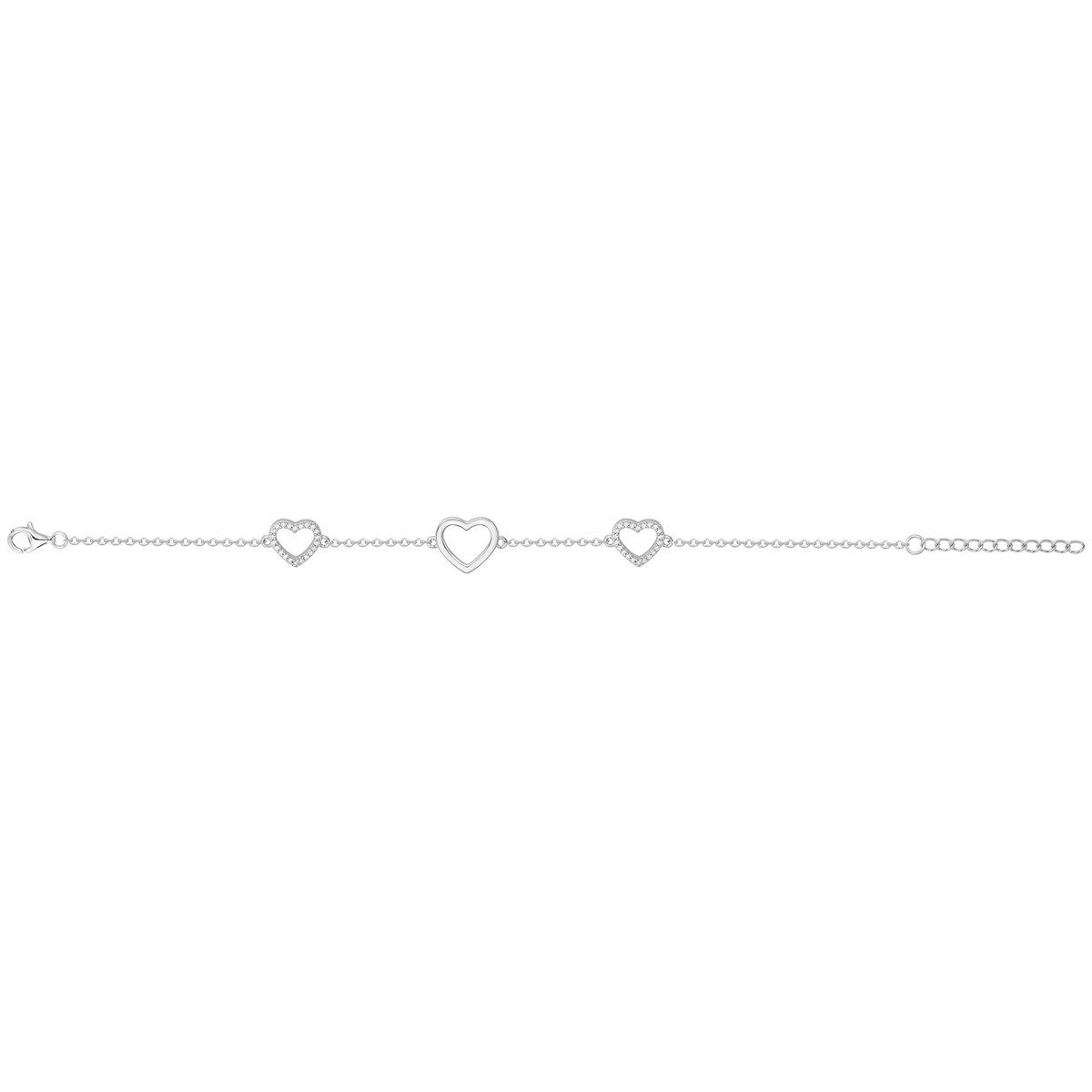 Bracelet en Argent avec oxyde de zirconium blanc