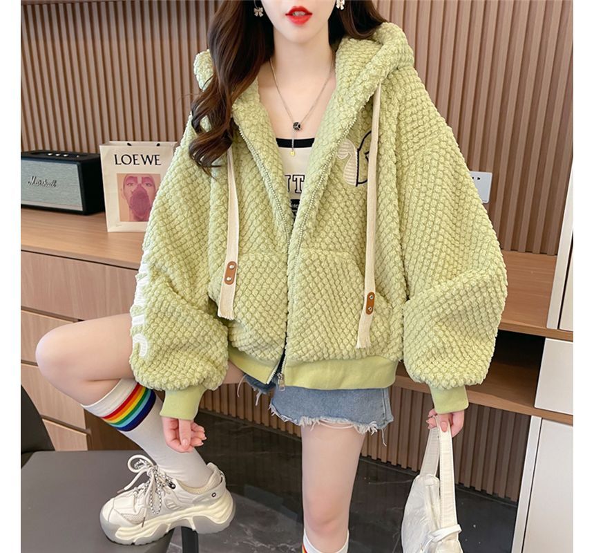 Jewie - Konijnenfleece hoodie met rits