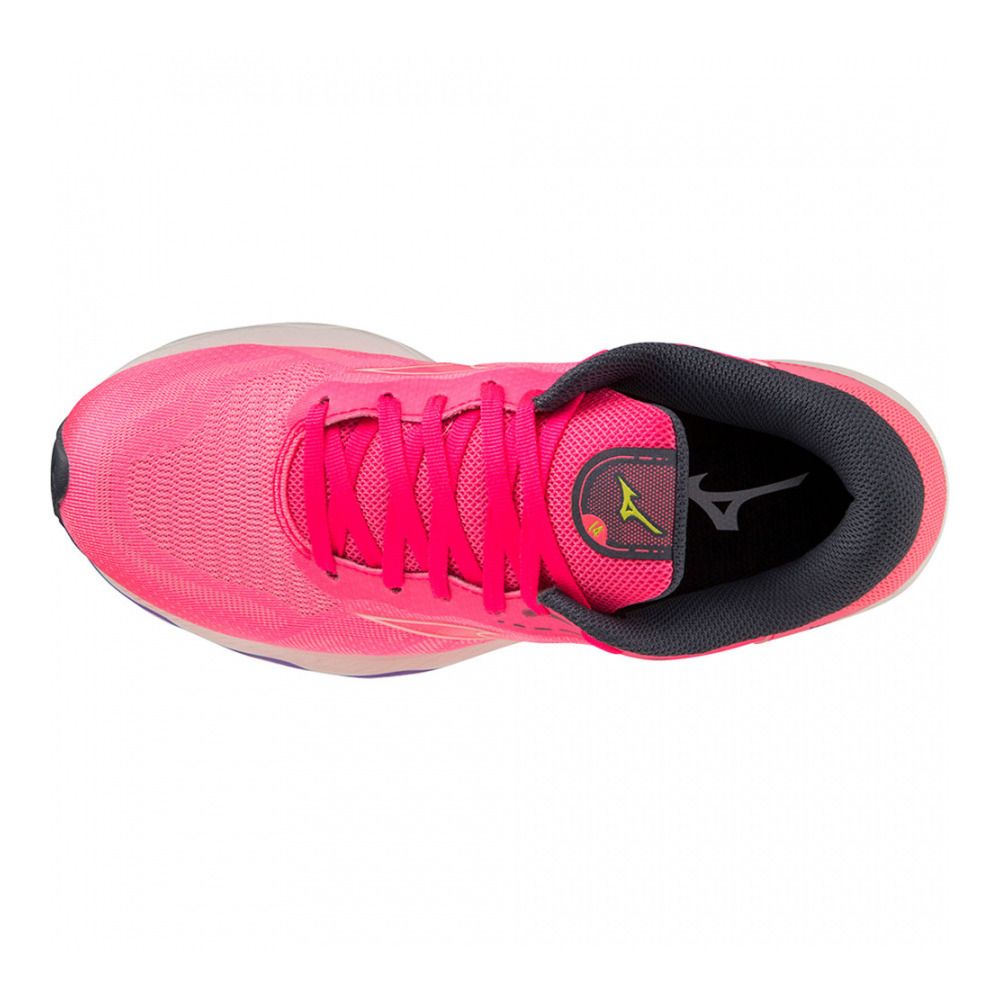 Mizuno WAVE ULTIMA 14 - Chaussures running Femme high-vis pink/snowwhite/p.punch