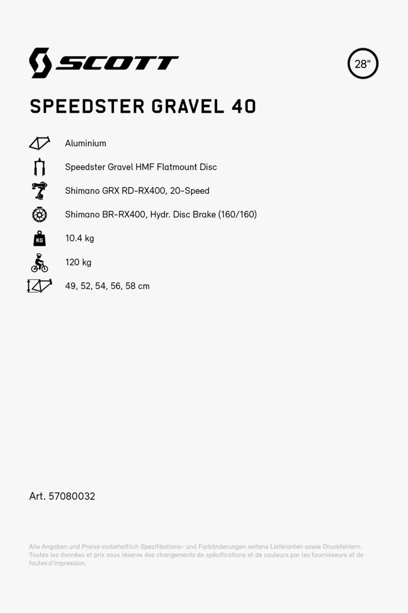 SCOTT Speedster Gravel 40 28 Gravel Bike 2024