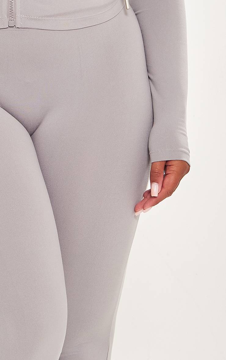 Gris Pantalon Évasé Taille Haute Sculptant À Rabat Shape Stretch