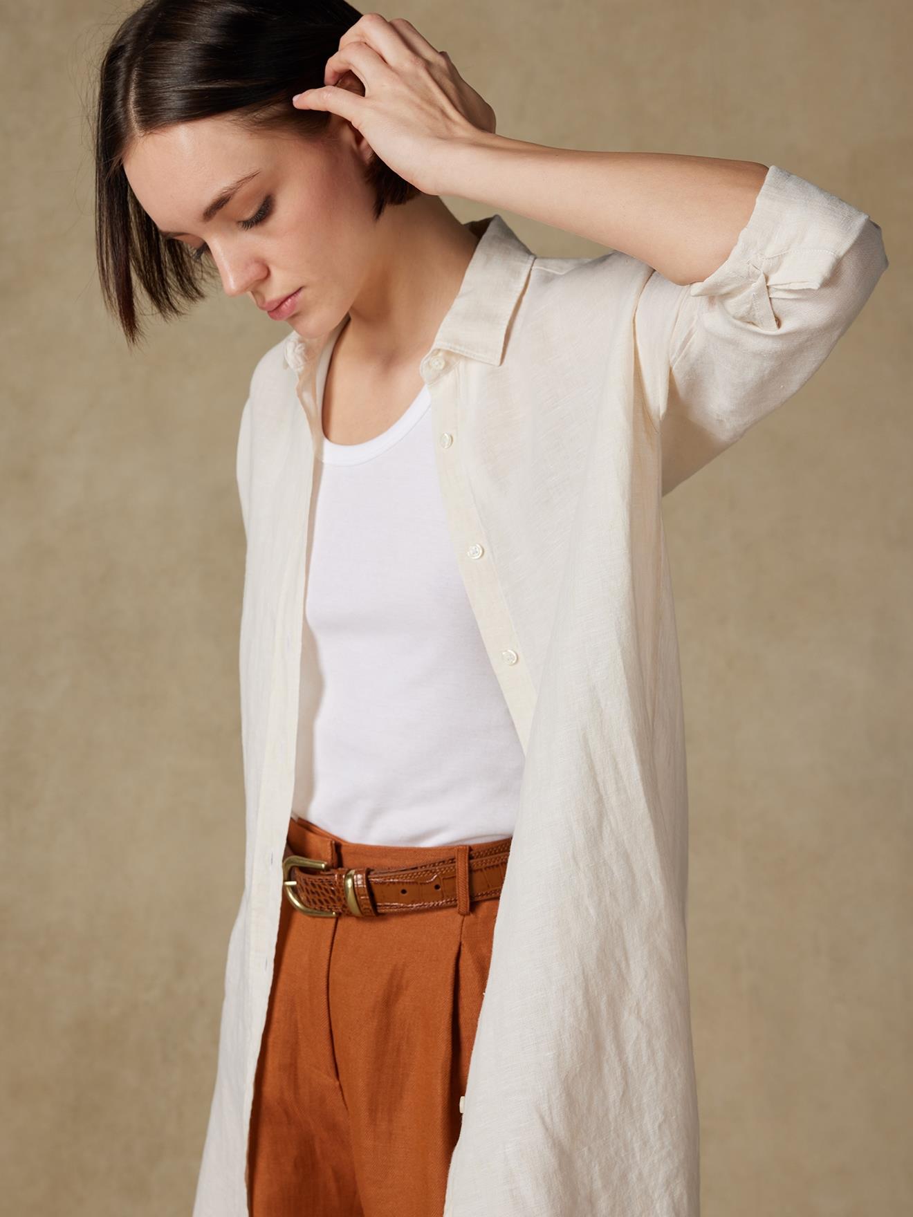 Chemise Coby en lin sable