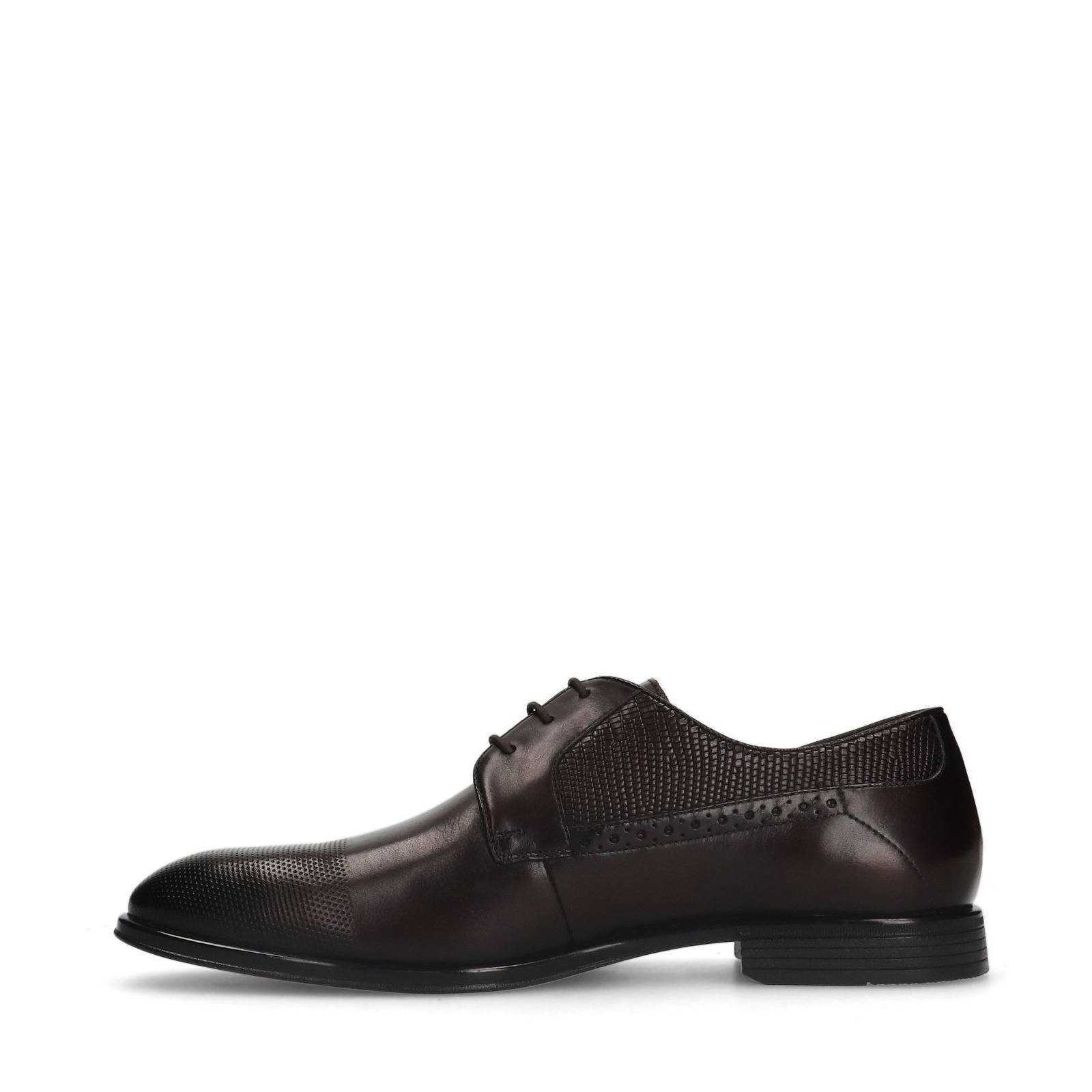 Manfield leren veterschoenen donkerbruin