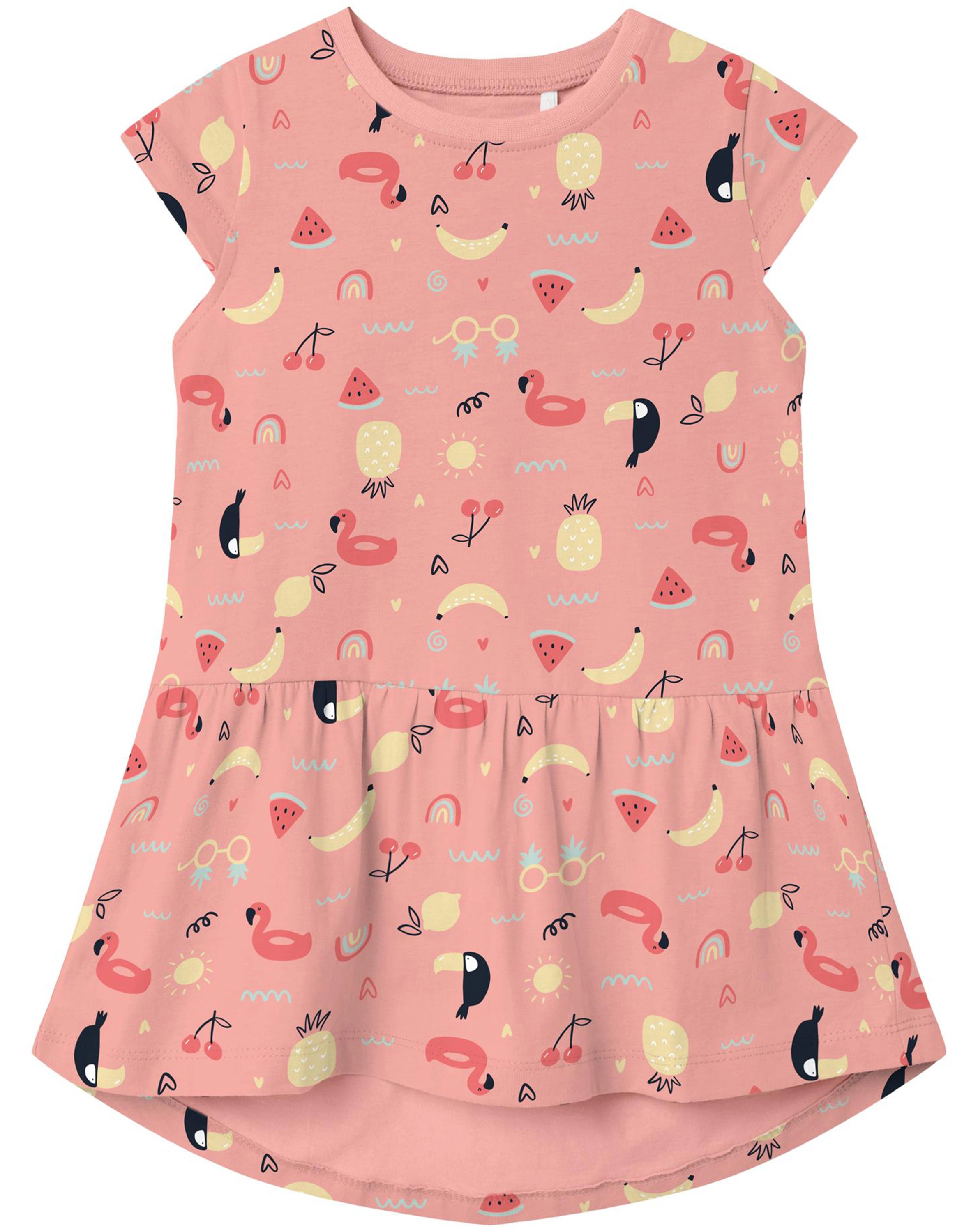 Kurzarm-Kleid NMFVIGGA FRUITY in apricot blush