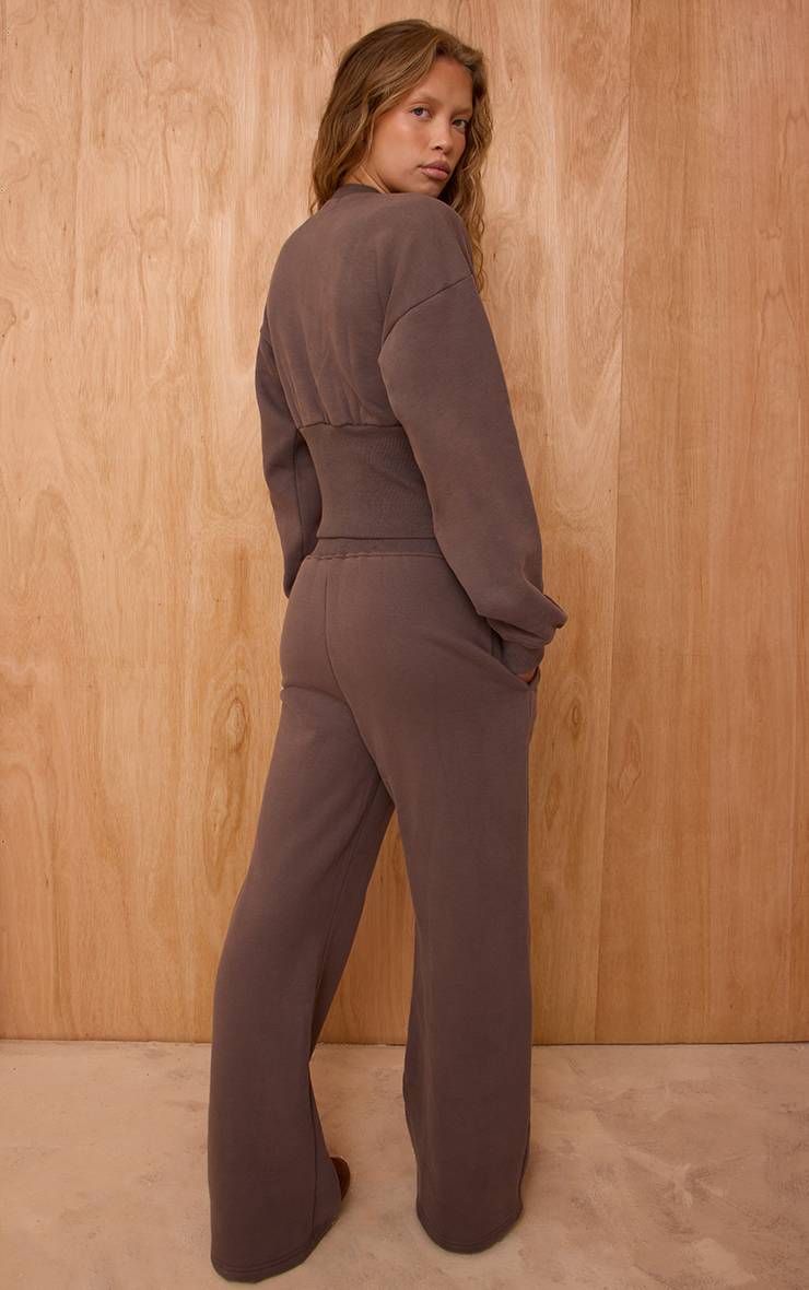 Charcoal Grey Joggers Taille Haute Coupe Droite