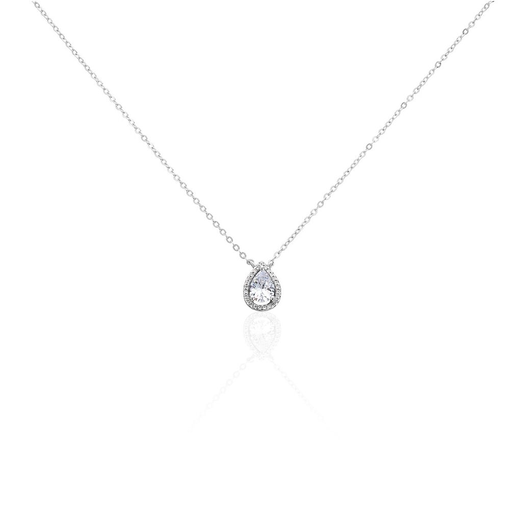 Collier Hafza Argent Blanc Oxyde De Zirconium