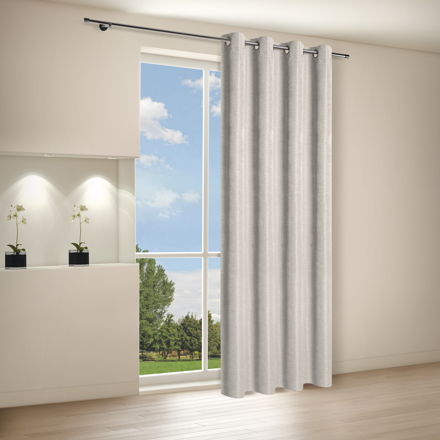 Ösenschal - silber - 140x235 cm
