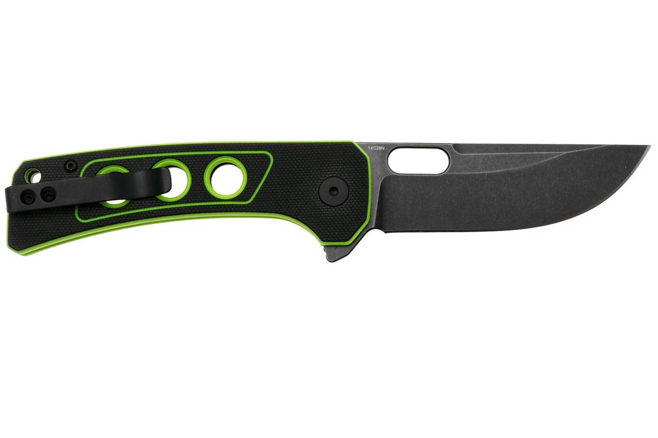 QSP Knife Unicorn QS156-C2 Dark Stonewashed, Black Green G10, zakmes