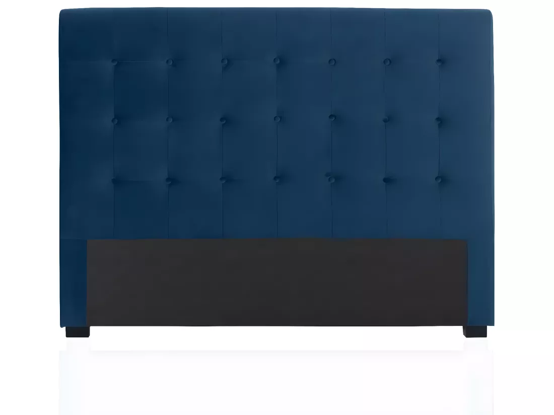 Tête de lit capitonnée Premium Velours 160cm Bleu