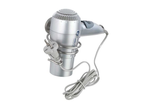 WENKO - Distributeur de savon Porte sèche-cheveux en métal - gris mat