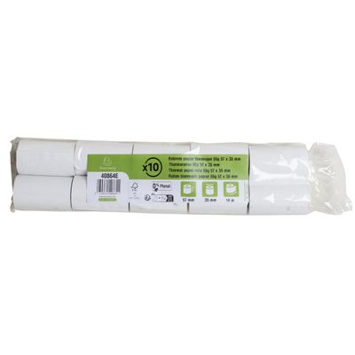 Exacompta -10 Bobines Ticket Carte Bancaire 57x35mm - 14m - Thermique 55g/m² Sans Phénol - Blanc - Nouveauté