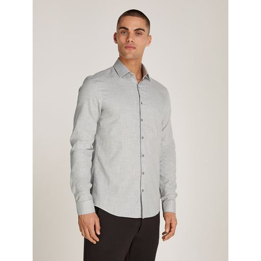 Calvin Klein Fannel Solid Slim Skjorte, Moon Mist, 39