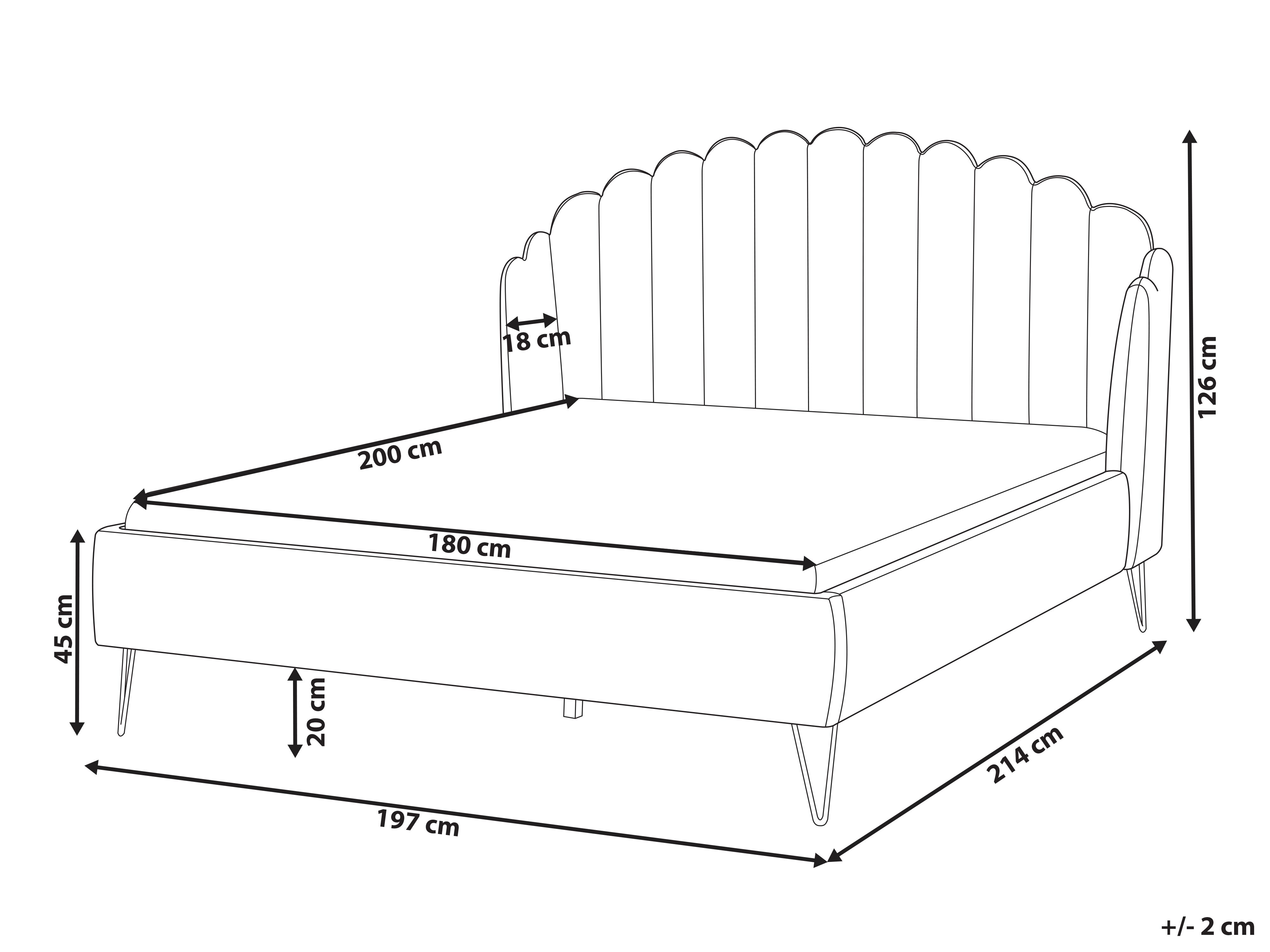 Bed Stof AMBILLOU 180 x 200 cm Lichtbeige