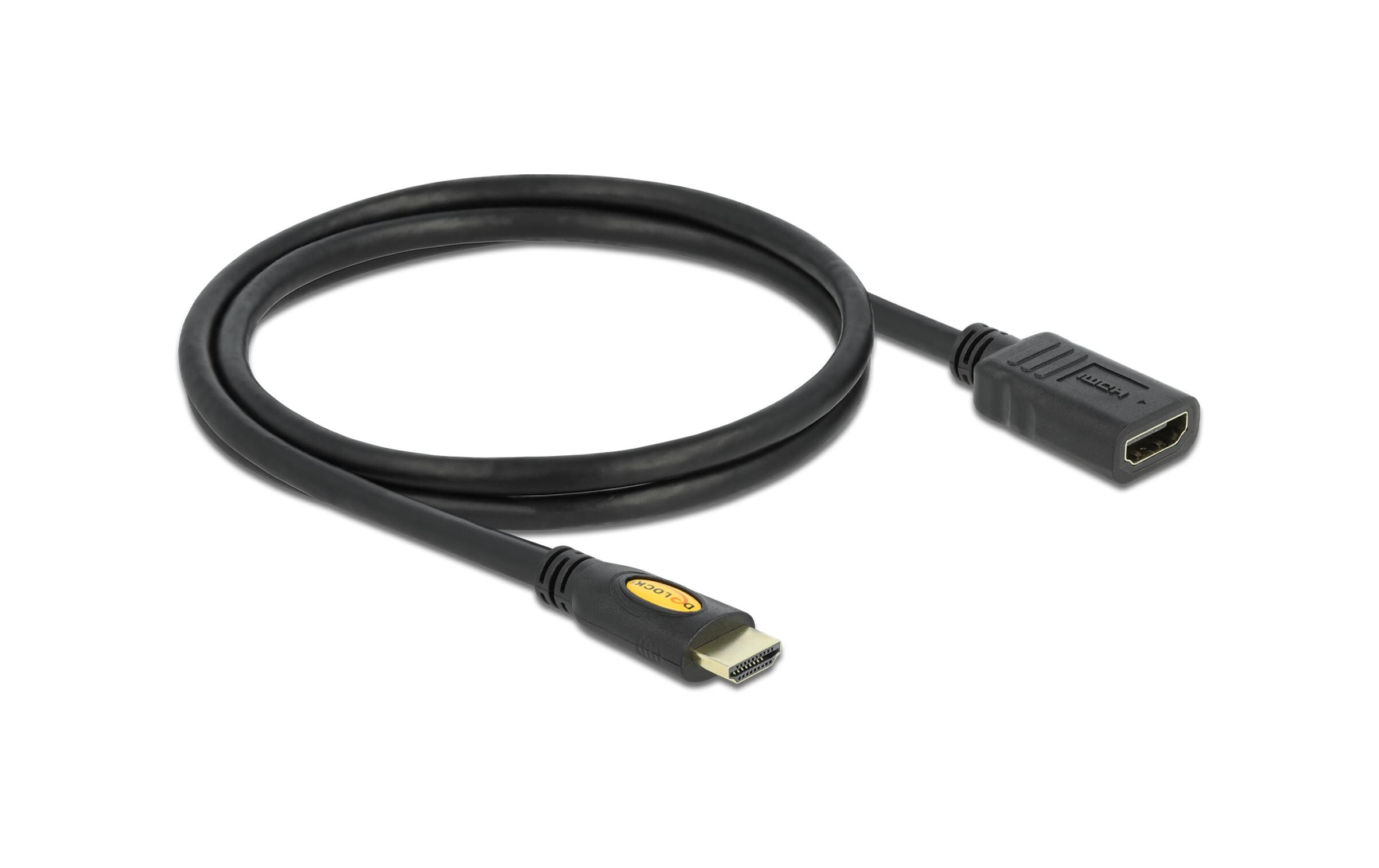 Verlängerungskabel 4K 30Hz HDMI - HDMI, 1 mDelock Verlängerungskabel High Speed HDMI mit Ethernet HDMI A Stecker > HDMI A Buchse 1 m