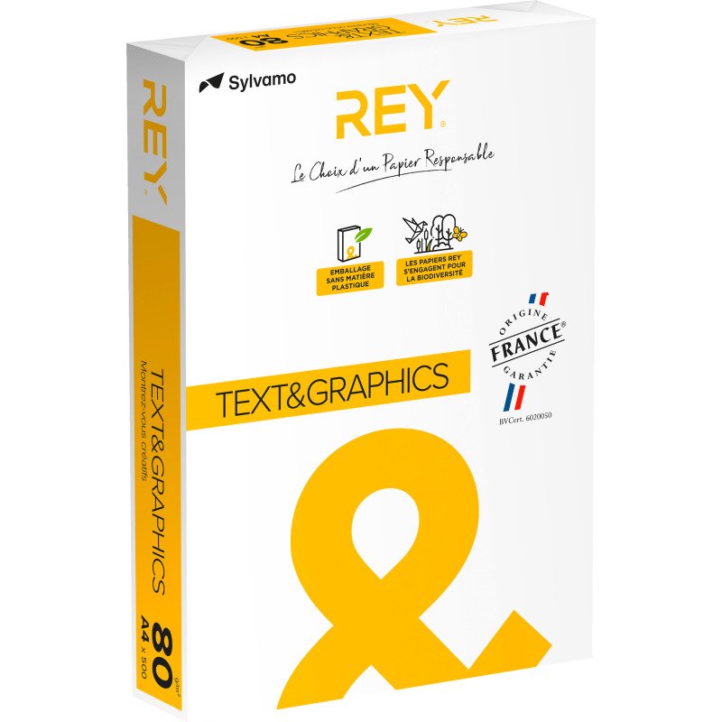 Papier A4 blanc 80 g Rey Text & Graphics - Ramette de 500 feuilles