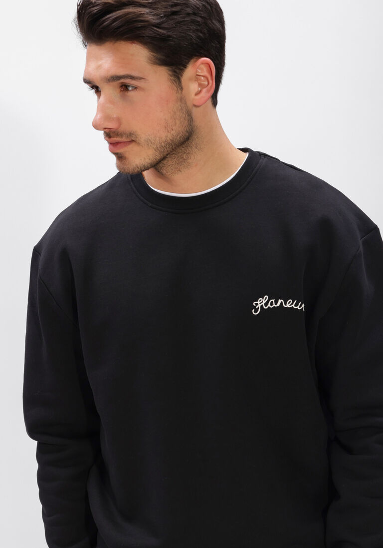 zwarte flaneur sweater signature sweater