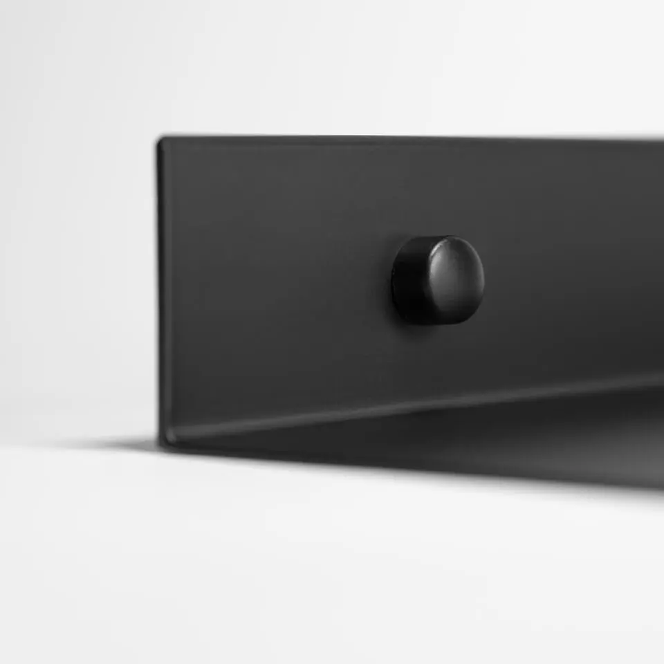 QUVIO Muur plank staal - Zwart