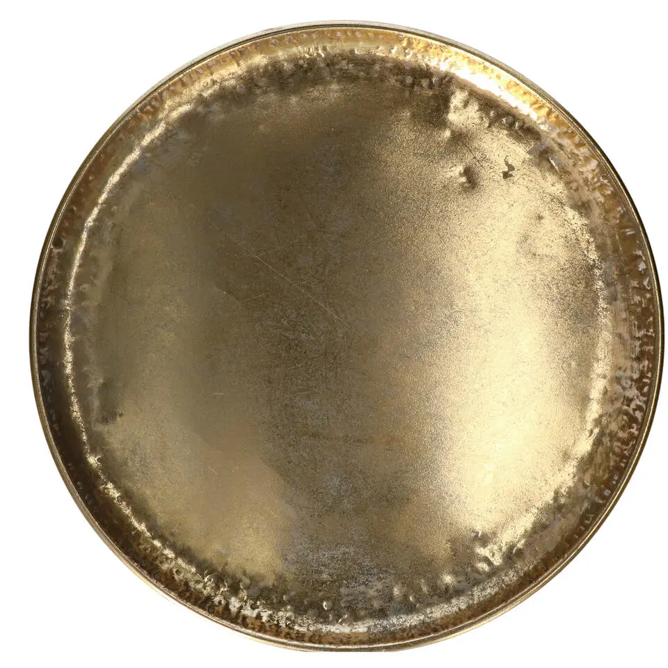 HBX Kaarsenbord/decoratie dienblad - goud - metaal - D47 x H4 cm