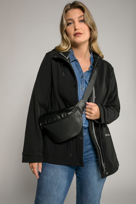 Softshelljacke, Kapuze, A-Linie, Statement-Band