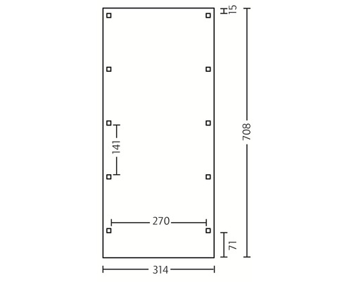 SKAN HOLZ Friesland enkele carport 314x708 cm met dompelgeïmpregneerd aluminium dak
