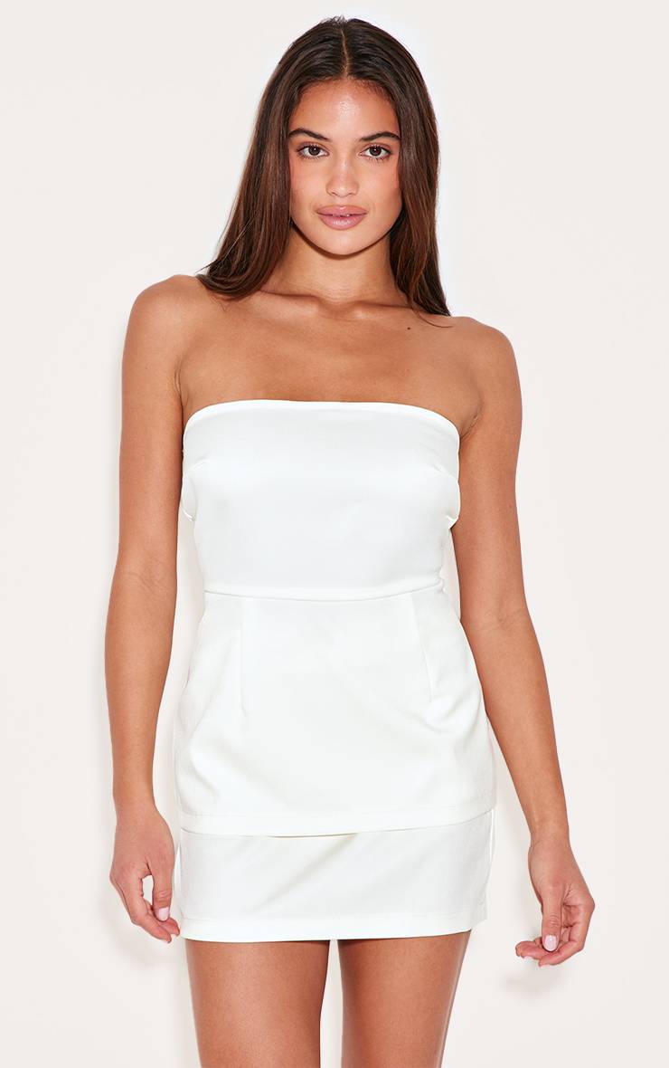 Crème Haut Bandeau Tissé Ajusté