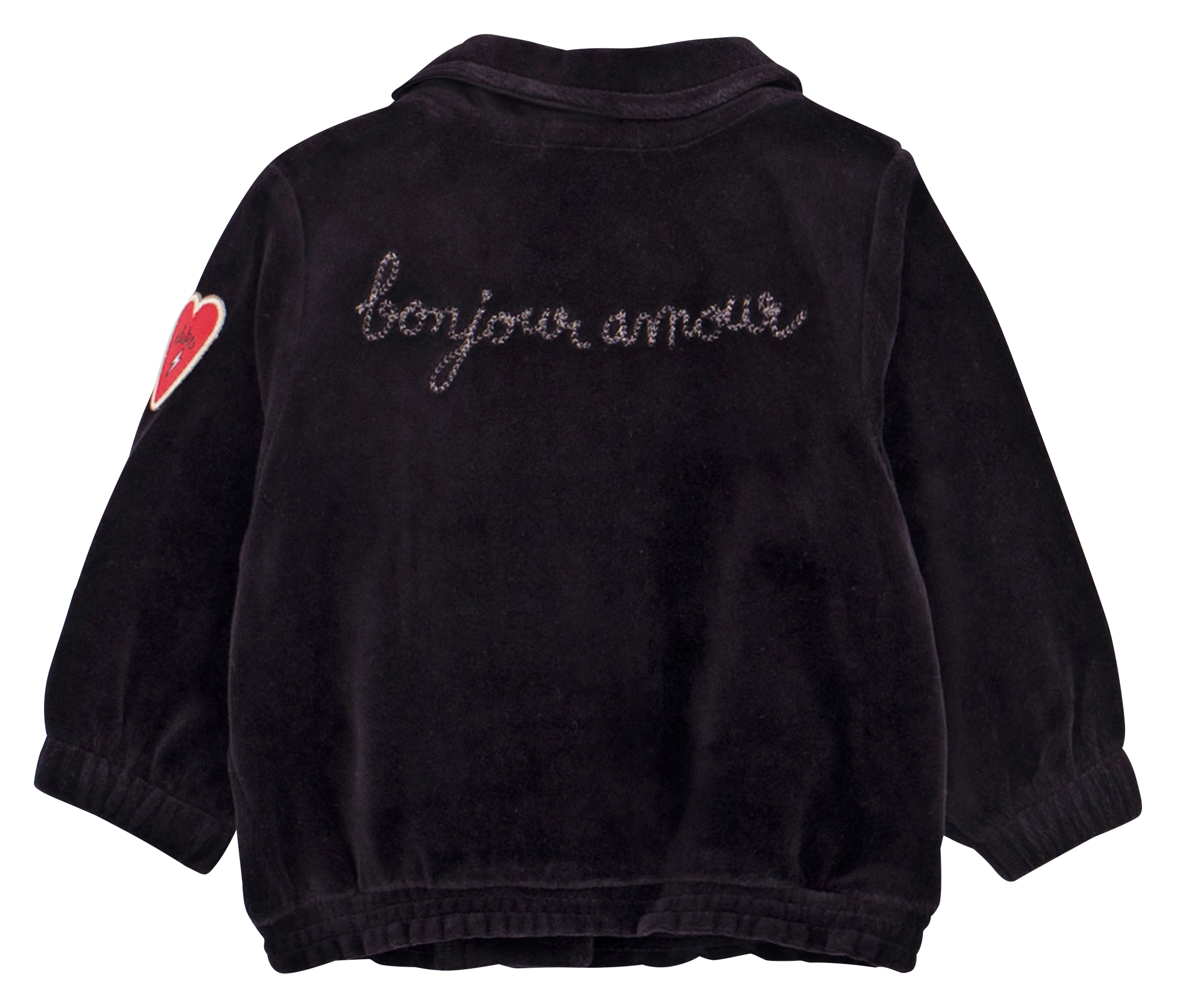 Cardigan col classique droit en coton mélangé | Noir