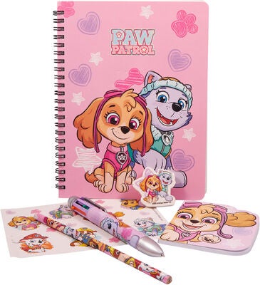 Paw Patrol Skrivesett A5 med Flerfarget Penn
