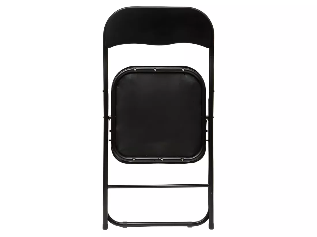 Lot de 6 chaises pliantes en velours et métal coloris noir - Longueur 44 x Profondeur 48 x Hauteur 79 cm