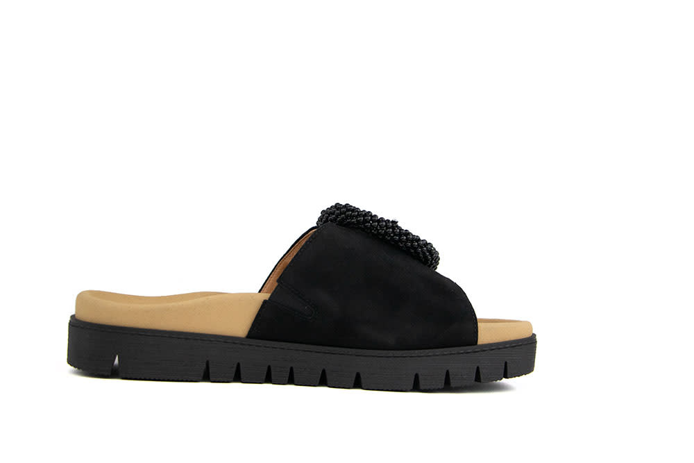 Gabor Slipper Gesp Schwarz Suede